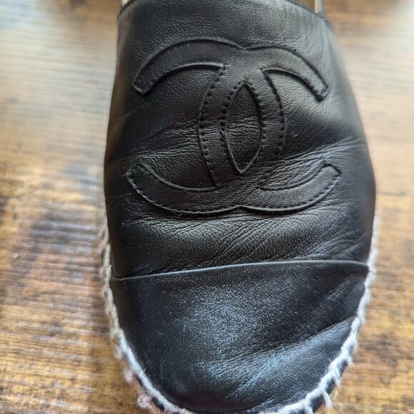 CHANEL black lambskin espadrilles size 40 - Picture 5 of 14